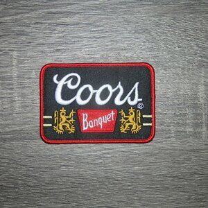 Coors Banquet Retro Vintage Style Beer Embroidered Iron On Patch 3.5" x 2.25"